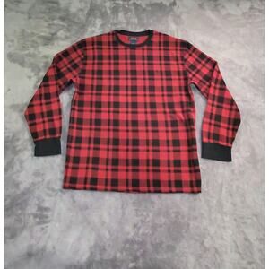 Polo Ralph Lauren Shirt Mens Sz 2XL Red Black Buffalo Plaid Thermal Winter C2-18